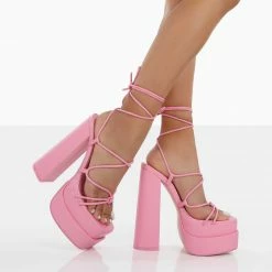 PUBLIC DESIRE GLOW GIRL PINK HEELS