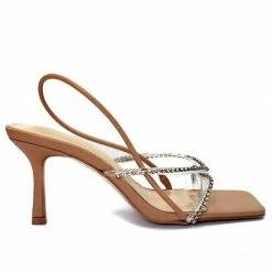 PUBLIC DESIRE ANNIKA NUDE DIAMANTE HEELS