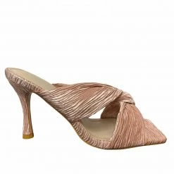 PUBLIC DESIRE DAYLIGHT PINK CRINKLE KNOTTED SANDALS