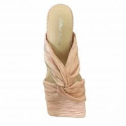 PUBLIC DESIRE DAYLIGHT PINK CRINKLE KNOTTED SANDALS