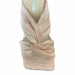 PUBLIC DESIRE DAYLIGHT PINK CRINKLE KNOTTED SANDALS