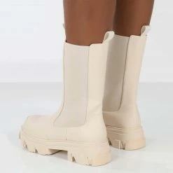 PUBLIC DESIRE BOSTON BONE PU WIDE FIT