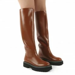 PUBLIC DESIRE DANA TAN KNEE HIGH BOOTS