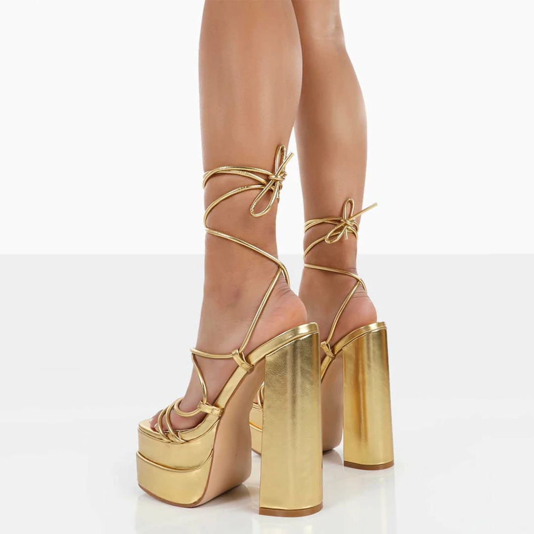 PUBLIC DESIRE GLOW GIRL GOLD HEELS
