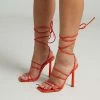 Como Store PUBLIC DESIRE MAKE WAY ORANGE PATENT HEELS