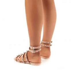 PUBLIC DESIRE PUBLICITY NUDE STUDDED FLATS