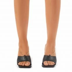 PUBLIC DESIRE TREASURE BLACK CHAIN HEELS