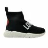 LOVE MOSCHINO LOGO-PRINT SOCK-STYLE SNEAKER