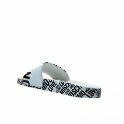 LOVE MOSCHINO WHITE LOGO PRINT SLIDE