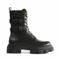 STUDIO ITALIA CHUNKY TWO-BUCKLE ANKLE BOOTS