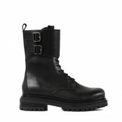 STUDIO ITALIA DOUBLE BUCKLE BOOTS BLACK