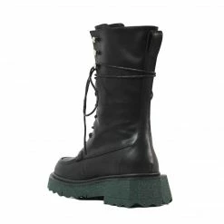 STUDIO ITALIA BLACK / GREEN COMBAT BOOTS