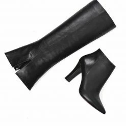 Como Store STUDIO ITALIA LEATHER BLACK CONVERTIBLE BOOTS