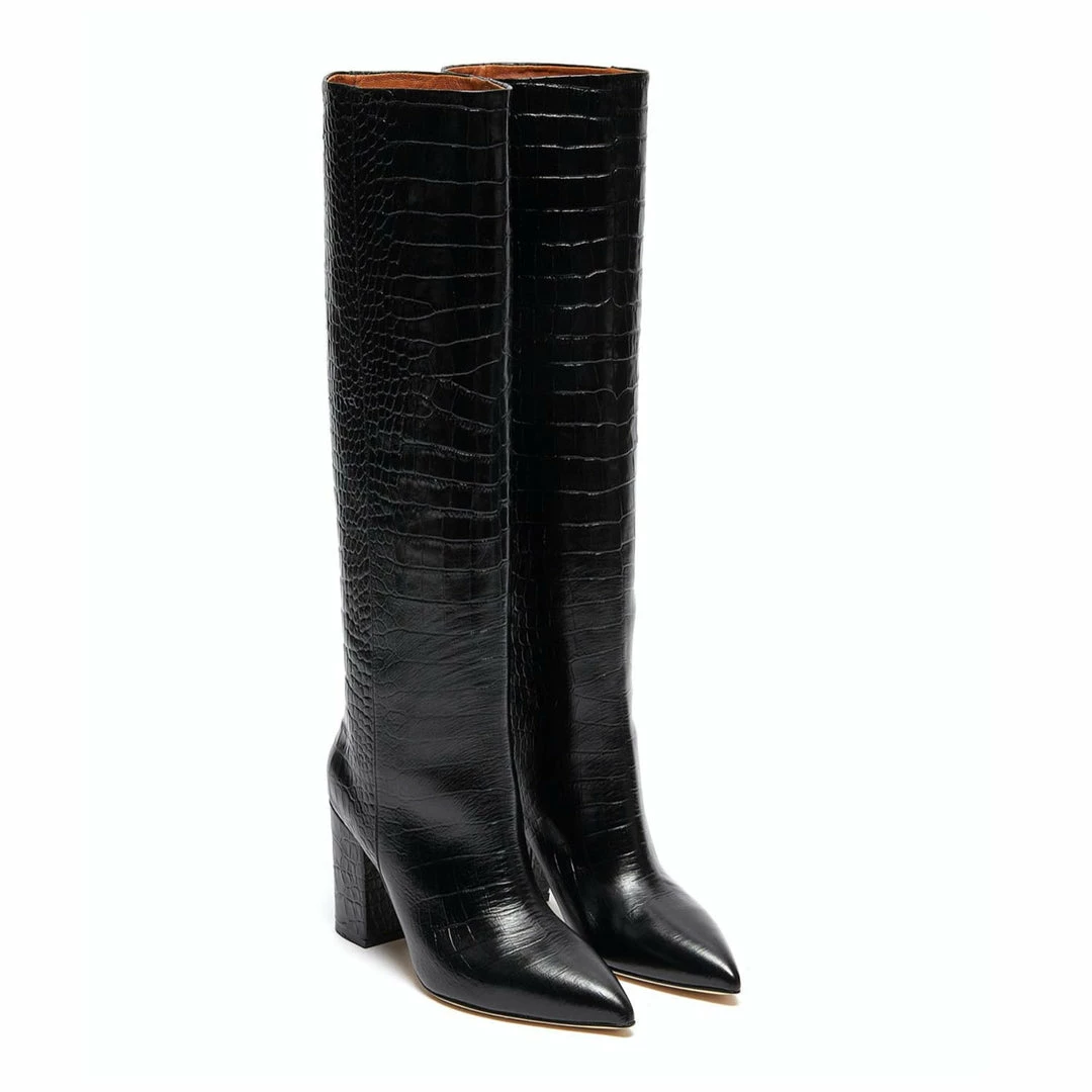 STUDIO ITALIA BLACK CROCO BOOTS