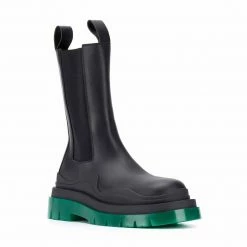Como Store STUDIO ITALIA BLACK GREEN CHUNKY BOOTS