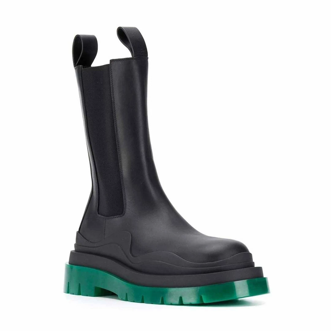 Como Store STUDIO ITALIA BLACK GREEN CHUNKY BOOTS