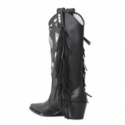 STUDIO ITALIA BLACK LEATHER CUTOUT BOOTS