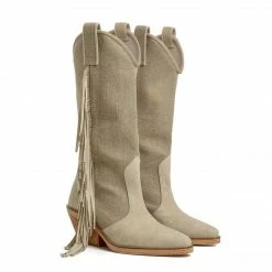 STUDIO ITALIA LINEN FRINGE BOOTS