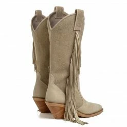 STUDIO ITALIA LINEN FRINGE BOOTS