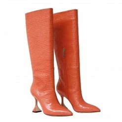 STUDIO ITALIA ORANGE CROCO BOOTS
