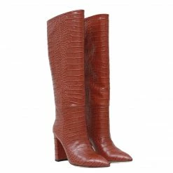 STUDIO ITALIA TAN CROCO BOOTS