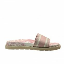 PUBLIC DESIRE TOILE PINK SLIDES