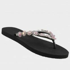 UZURII PINK DIANA EMBELLISHED FLIP FLOPS