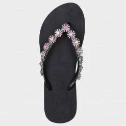 UZURII PINK DIANA EMBELLISHED FLIP FLOPS