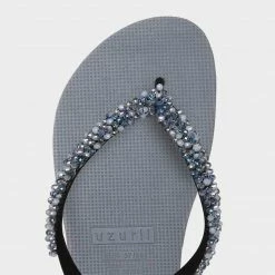 UZURII PRECIOUS CLASSIC SILVER FLIP FLOP
