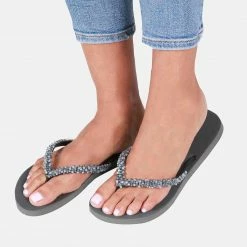 UZURII PRECIOUS CLASSIC SILVER FLIP FLOP