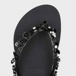 UZURII STELLA BLACK FLIP FLOP