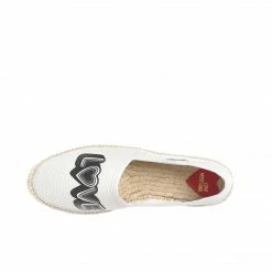 LOVE MOSCHINO WHITE LOVE-PRINT ESPADRILLE